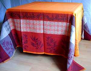 Jacquard Tischdecke Olivado orange