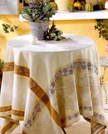 Jacquard Tischdecke Tavel naturell