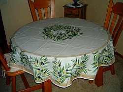 ProvenceTischdecke Olive de Mausanne ecru 180cm rund